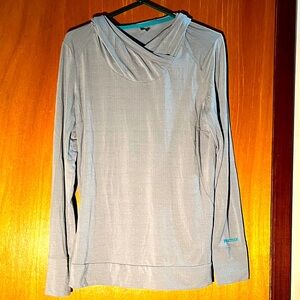 Marmot Margo Soft Grey & Green Lightweight Pullover Hoodie - Size L